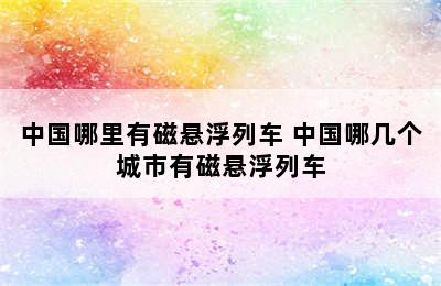 中国哪里有磁悬浮列车 中国哪几个城市有磁悬浮列车